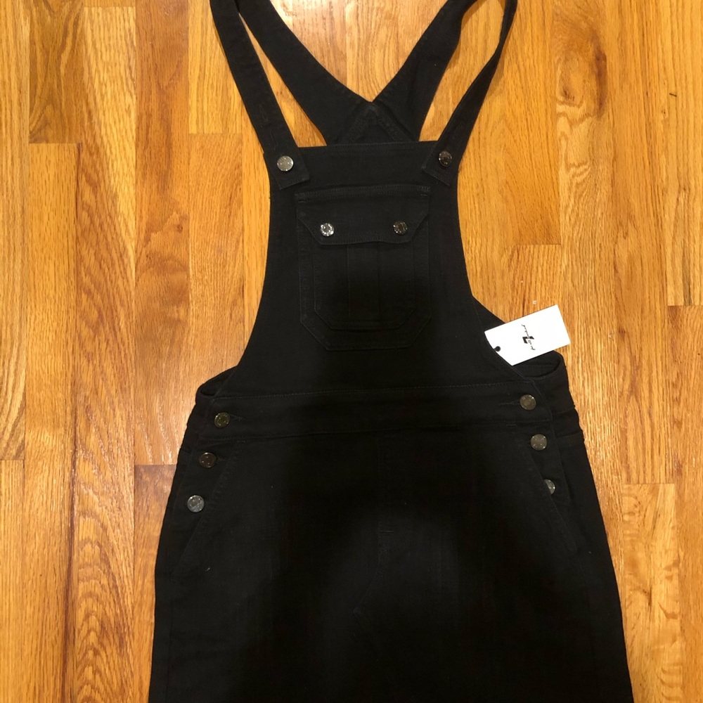 7 for all Mankind denim jumper dress - Picture 2 of 13